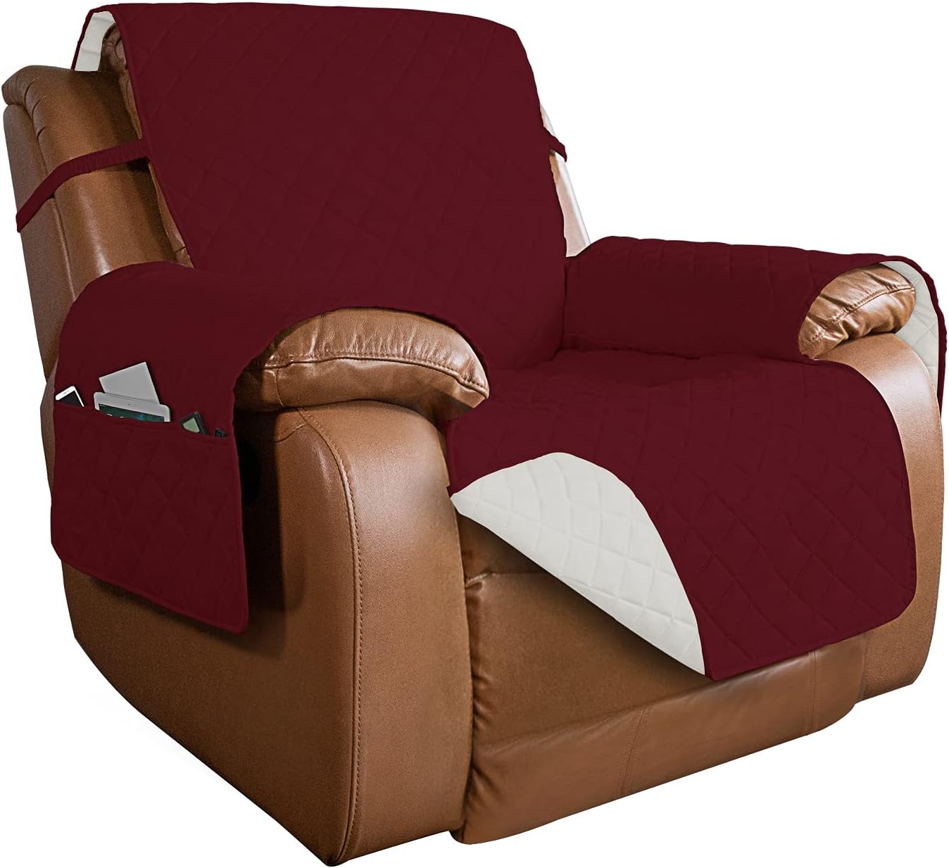 PureFit Reversible Quilted Sofa Cover, Water Resistant Slipcover Furniture Protector, Washable