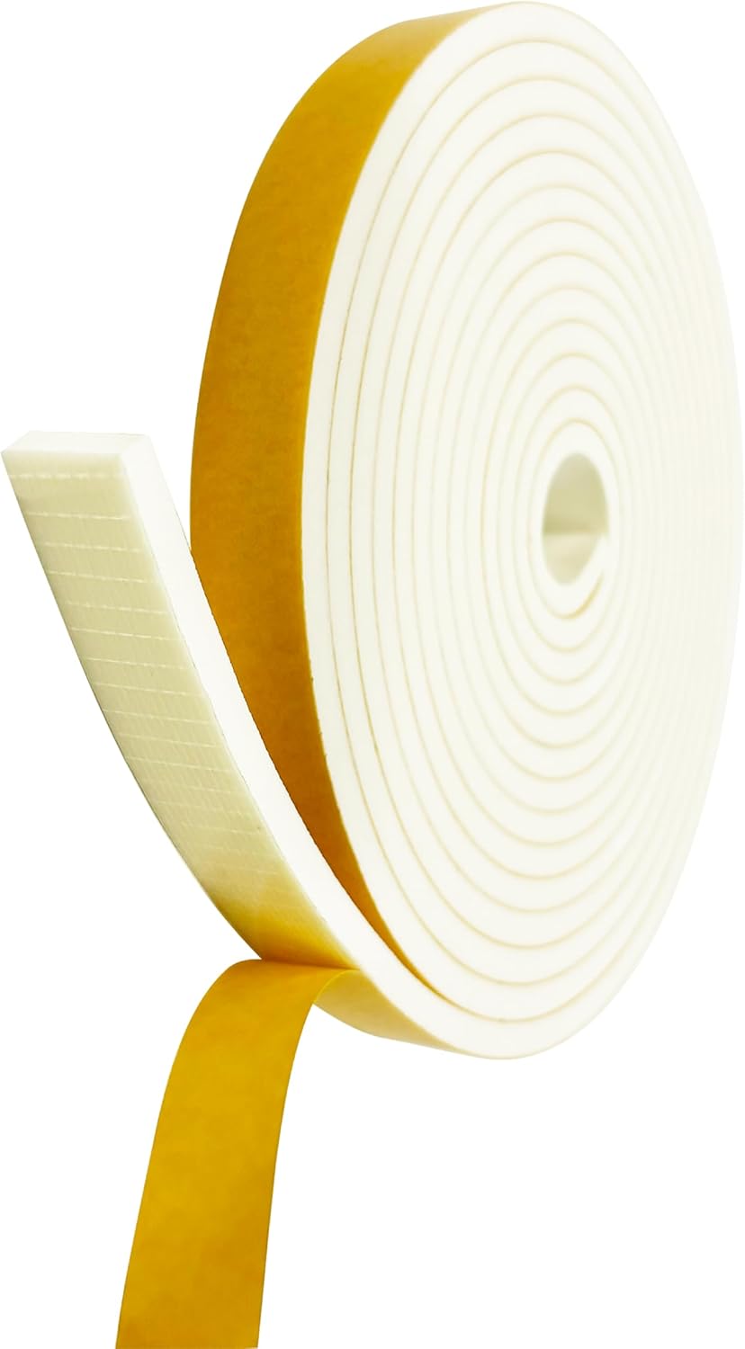 Weather Stripping Foam Tape, 17 Ft Door Seal Strip, EVA Material, High Density 1/4" Thick, No