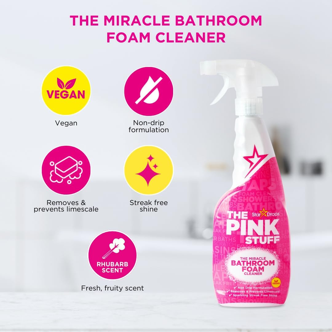 Stardrops - The Pink Stuff - The Miracle Cleaning Paste, Multi-Purpose Spray, Bathroom Foam Spray
