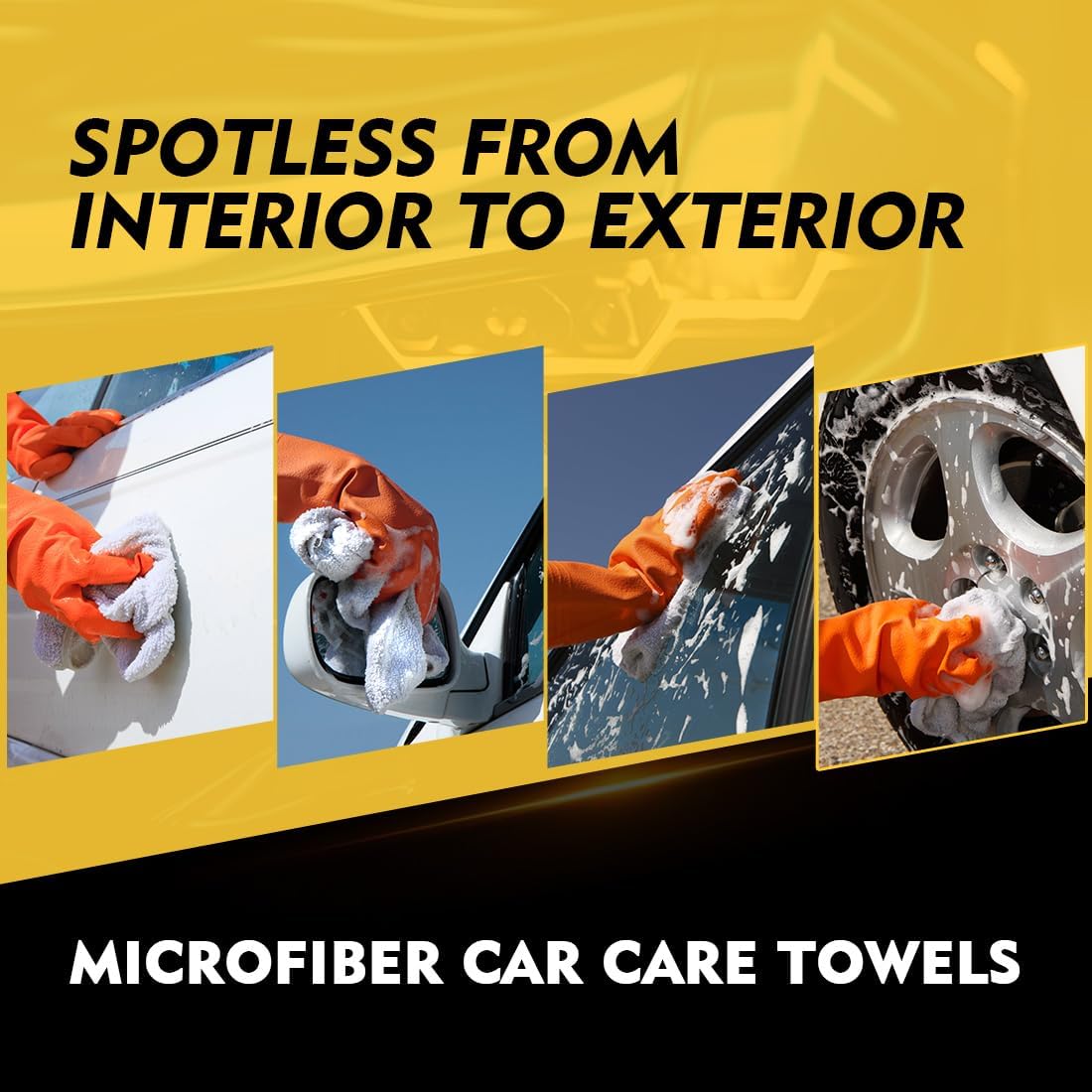 HOMEXCEL White Microfiber Cleaning Cloth 150 Pack, 12.5 x 12.5 inch Microfiber Towels for Car
