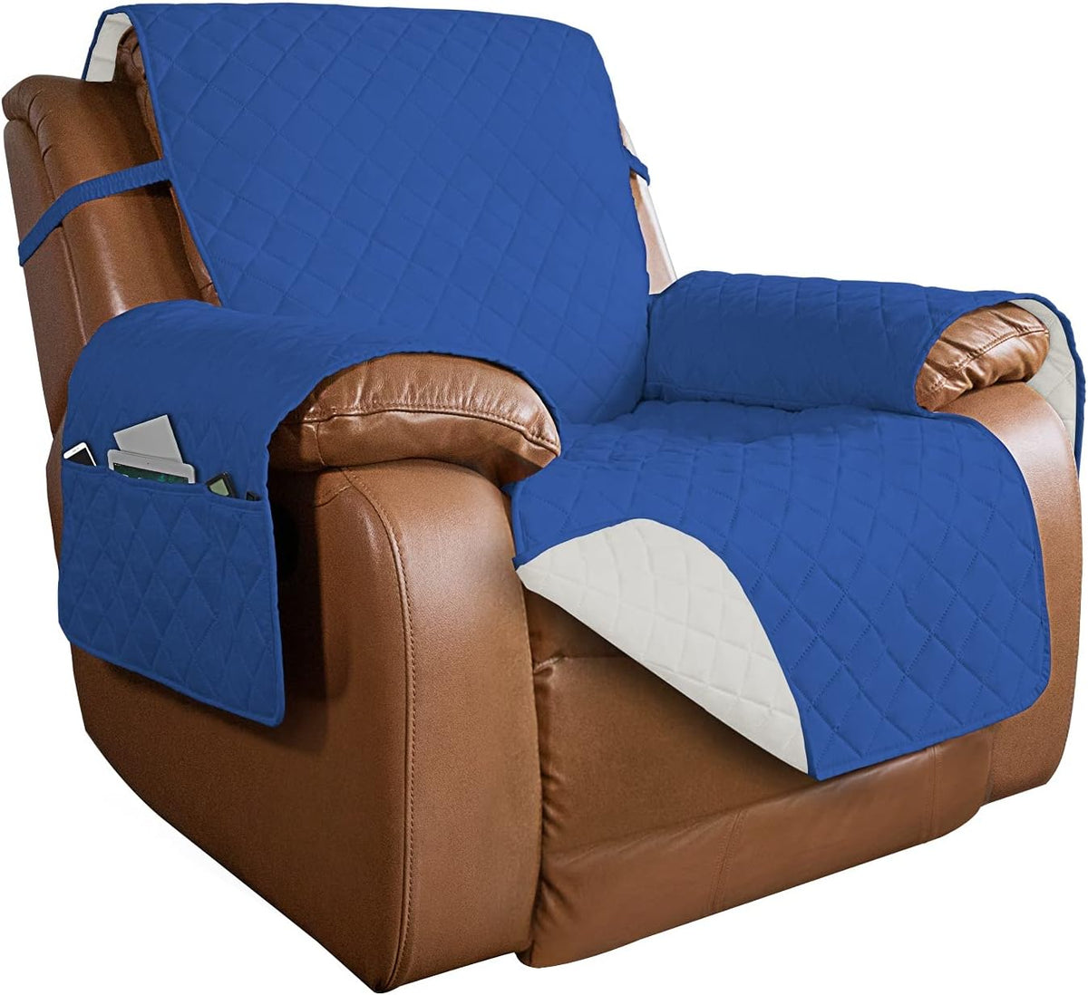 PureFit Reversible Quilted Oversized Recliner Sofa Cover, Water Resistant Furniture Protector