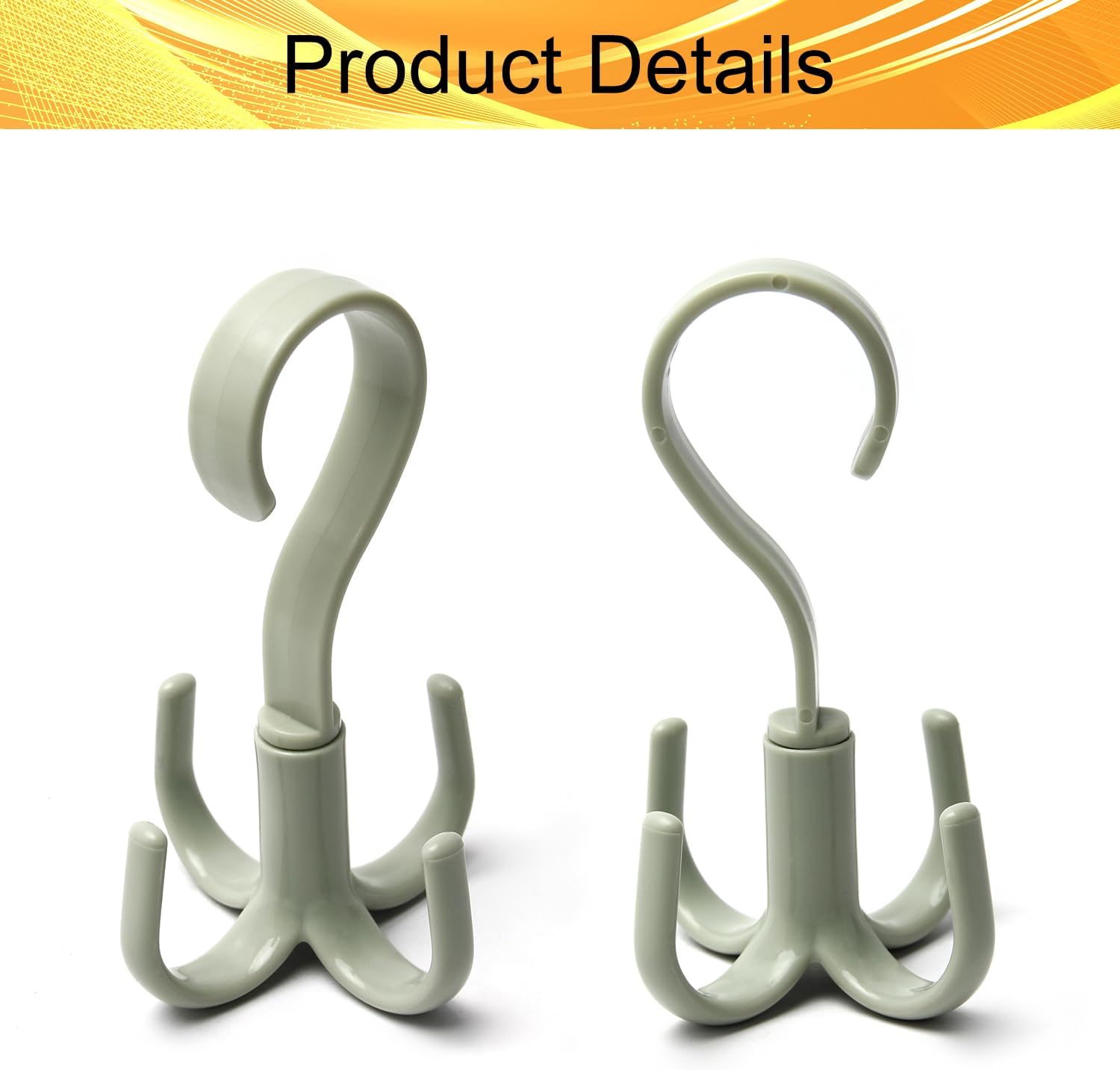 2Pcs Rotating Belt Hanger 360 Degrees Rotatable Organizer with 4 Hooks for Drying Towels Bras