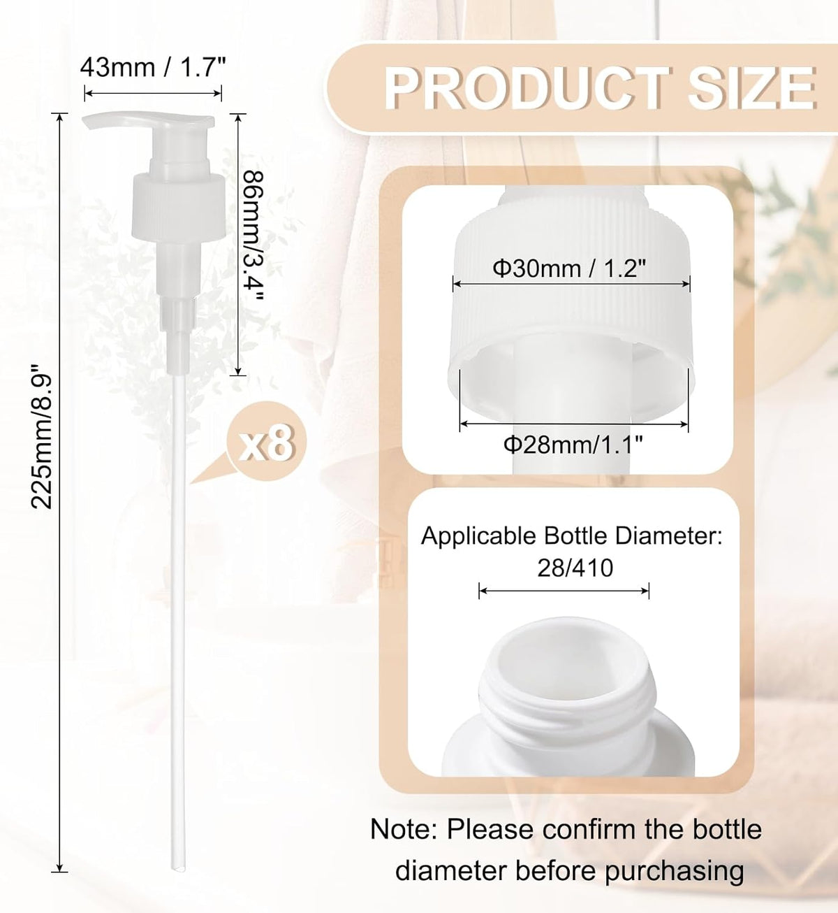 uxcell 8 Pcs Soap Dispenser Pump Heads Soap Dispensers Top Pumps Replacement Switch Pumphead for