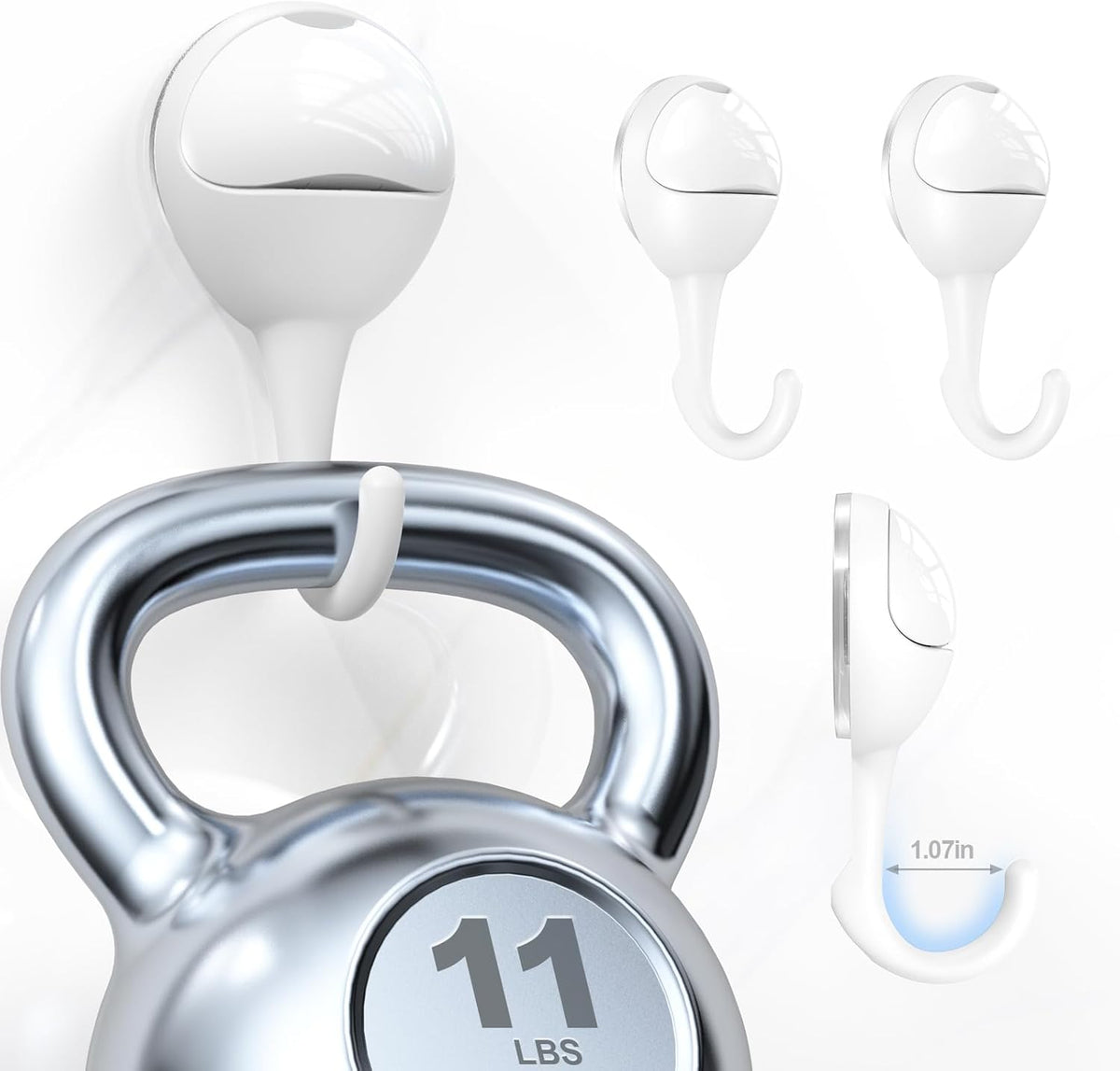 JOTPE 4-Pack Large Suction Cup Hooks for Shower, Removable Shower Hooks for Inside Showers with