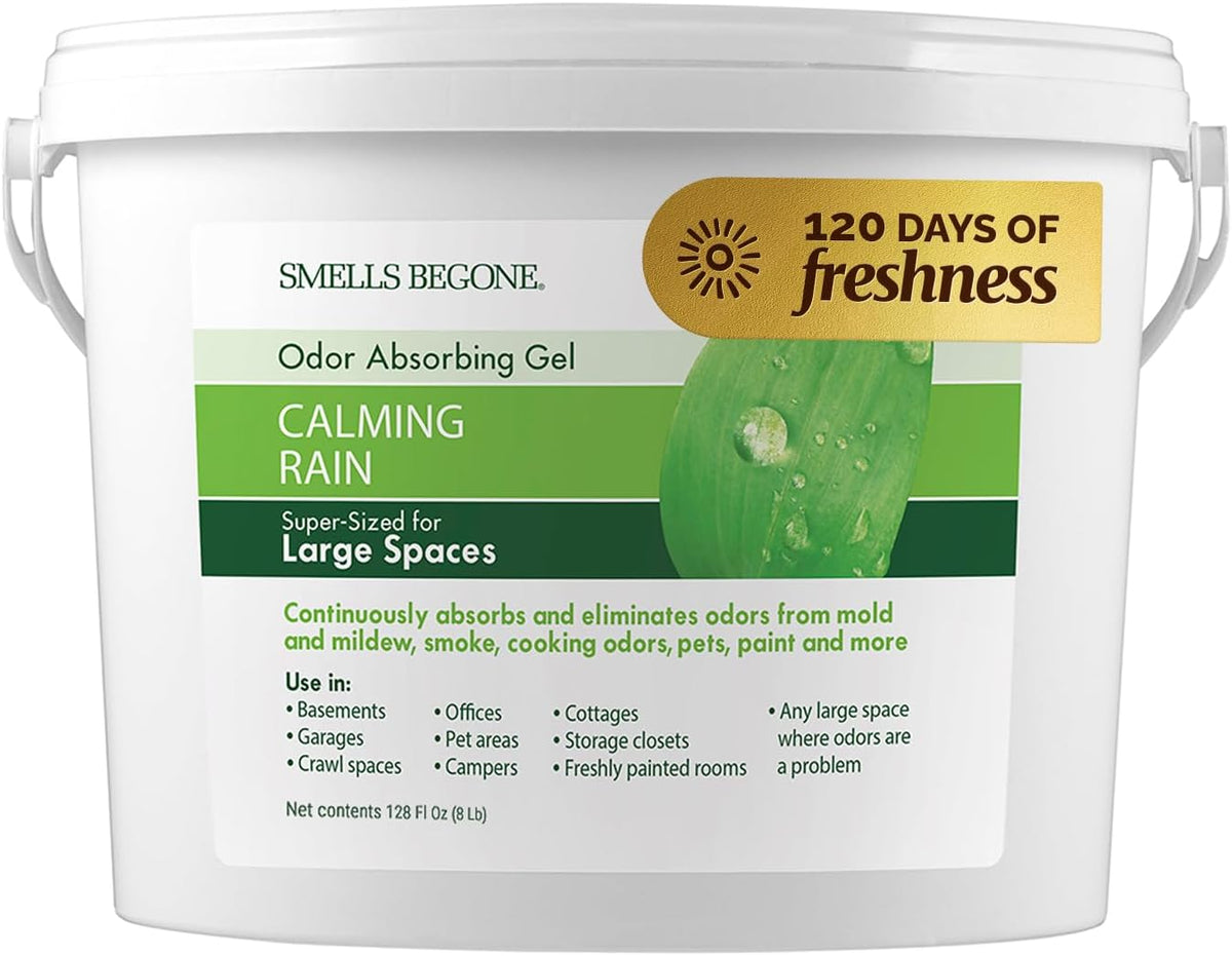 SMELLS BEGONE 1-Gallon Odor Absorber Gel - Air Freshener & Odor Eliminator for Homes, Garages &