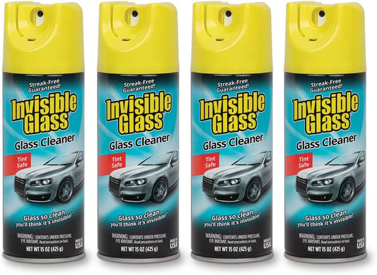 Invisible Glass 91163-4PK Premium Aerosol Glass and Window Cleaner for Auto and Home, Streak-Free