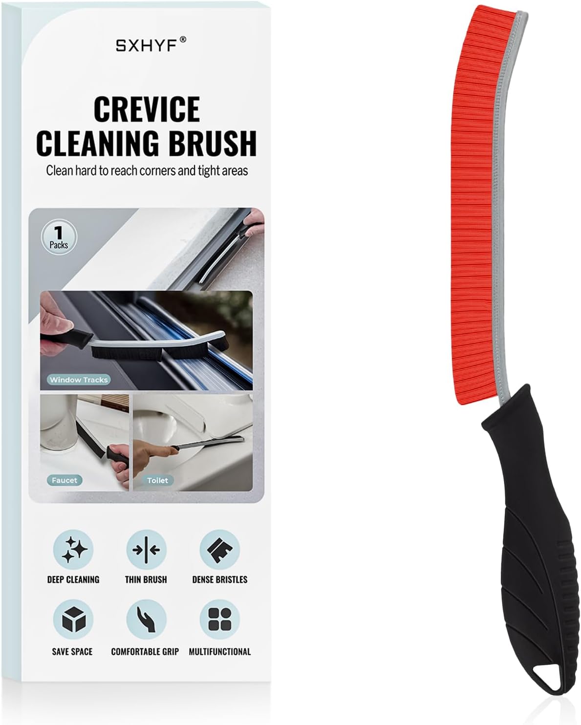 SXhyf Cleaning Brush - Hard Bristle Crevice Cleaning Brush, Multifunctional Gap Scrub Brush