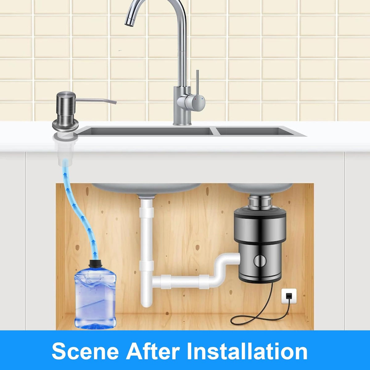 Soap Dispenser Kitchen Sink, Sink Soap Dispenser, 47" Extension Tube kit, Dish Soap Dispenser Pump