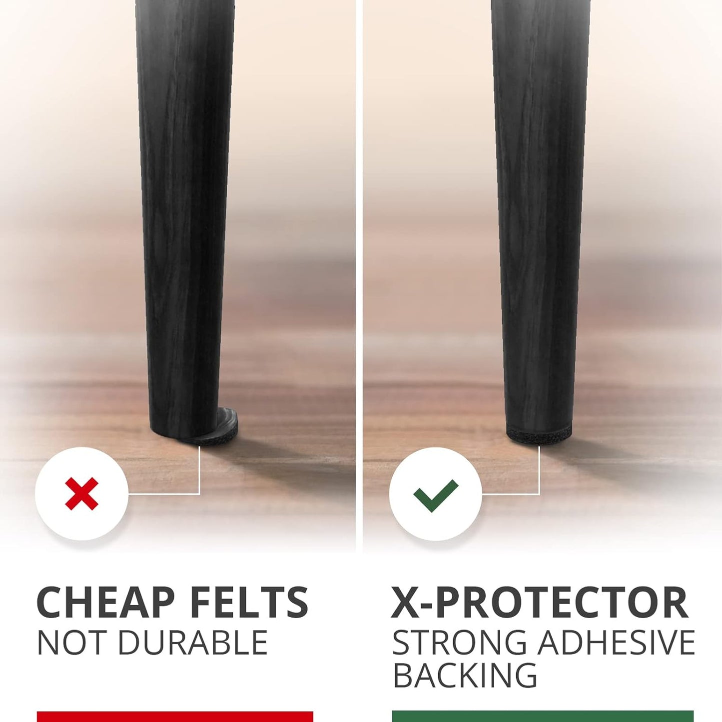 X-Protector 357 Pcs Black Felt Furniture Pads - Huge Quantity of Anti-Scratch, Heavy Duty Floor