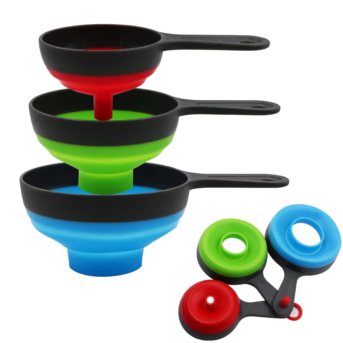 KongNai Canning Funnel for Wide and Regular Jars，Wide Mouth Funnels Sets of 3, Large for Mason Jar