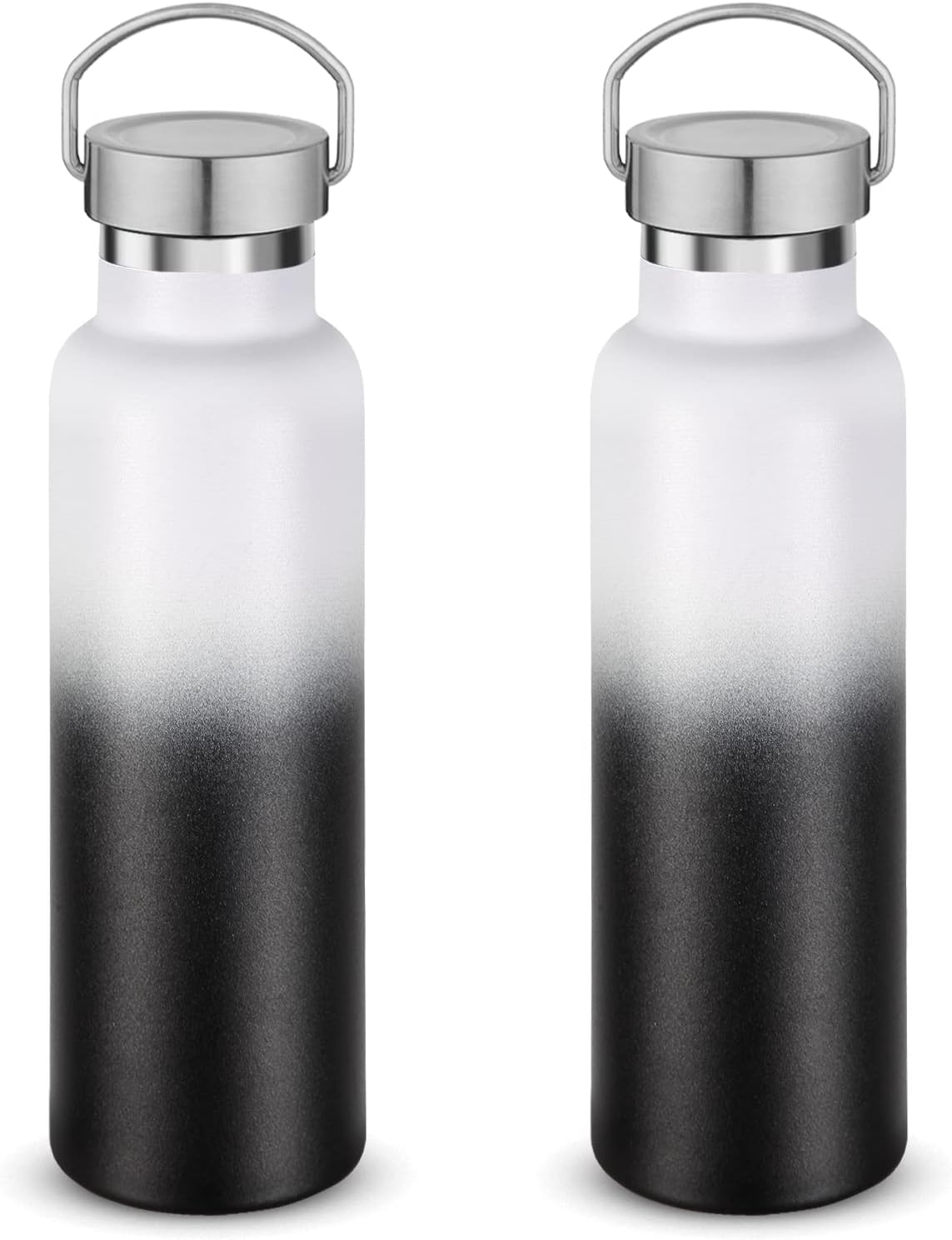 Neihepal 20 oz Insulated Water Bottles Bulk 2 Pack,Stainless Steel Double Wall Sport Bottle with