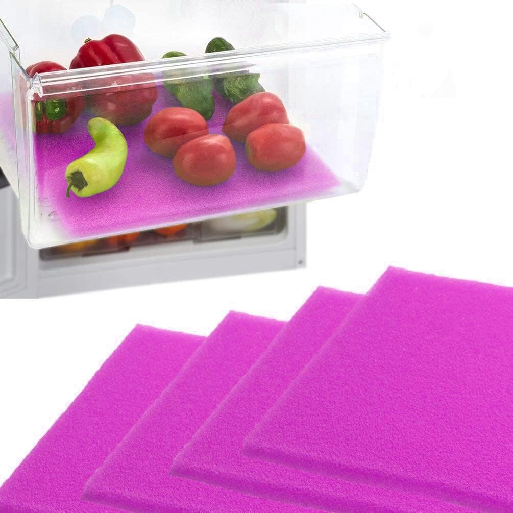 Dualplex® Fruit & Veggie Life Extender Liner for Fridge Refrigerator Drawers, 12x15 Inches (4 Pack)