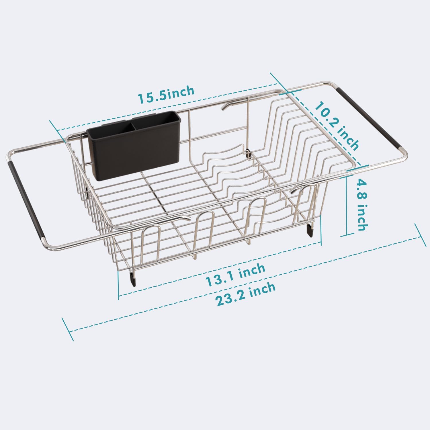 JASIWAY Dish Drying Rack in Sink, Expandable Stainless Steel Dish Drainers for Kitchen Counter