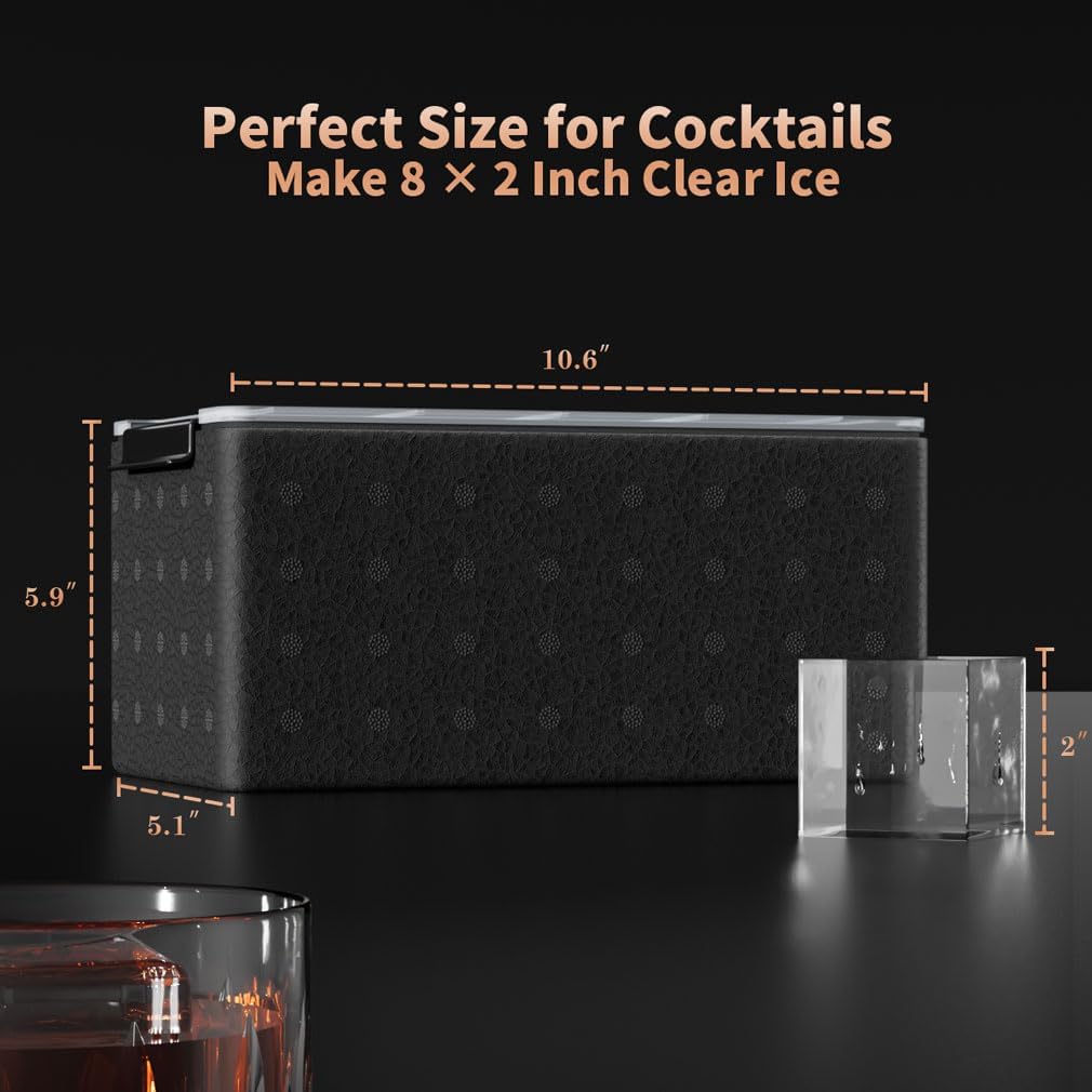 Clear Ice Cube Tray for Whiskey: FDDBI 2Inch Clear Ice Cube Maker - Silicone Large Ice Cube Tray