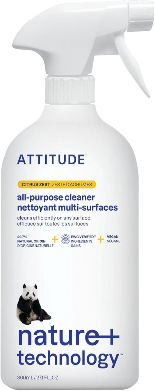 ATTITUDE All Purpose Cleaner Spray, EWG Verified, Vegan, Made with 94% Plant-Based Ingredients