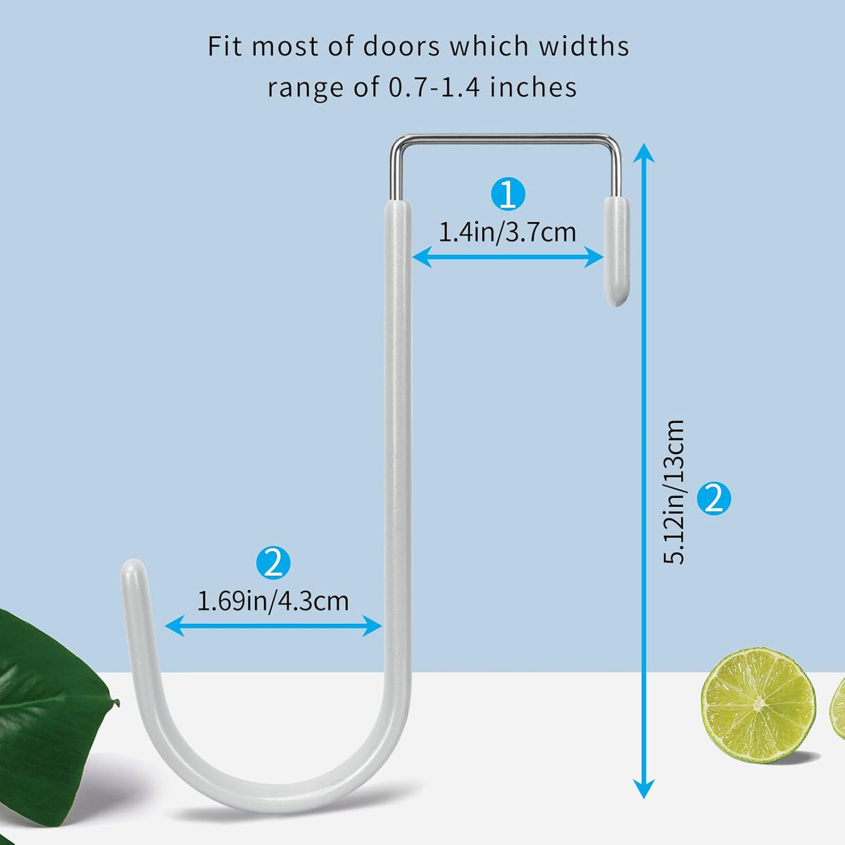 FYY Over The Door Hooks, 4 Pack Door Hangers Hooks with Rubber Prevent Scratches Heavy Duty