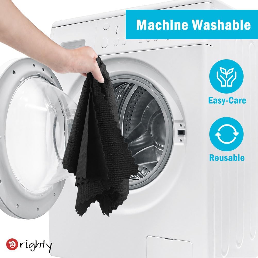 Orighty Black Microfiber Cleaning Cloth, 100 Pack Highly Absorbent Cleaning Supplies, Lint Free
