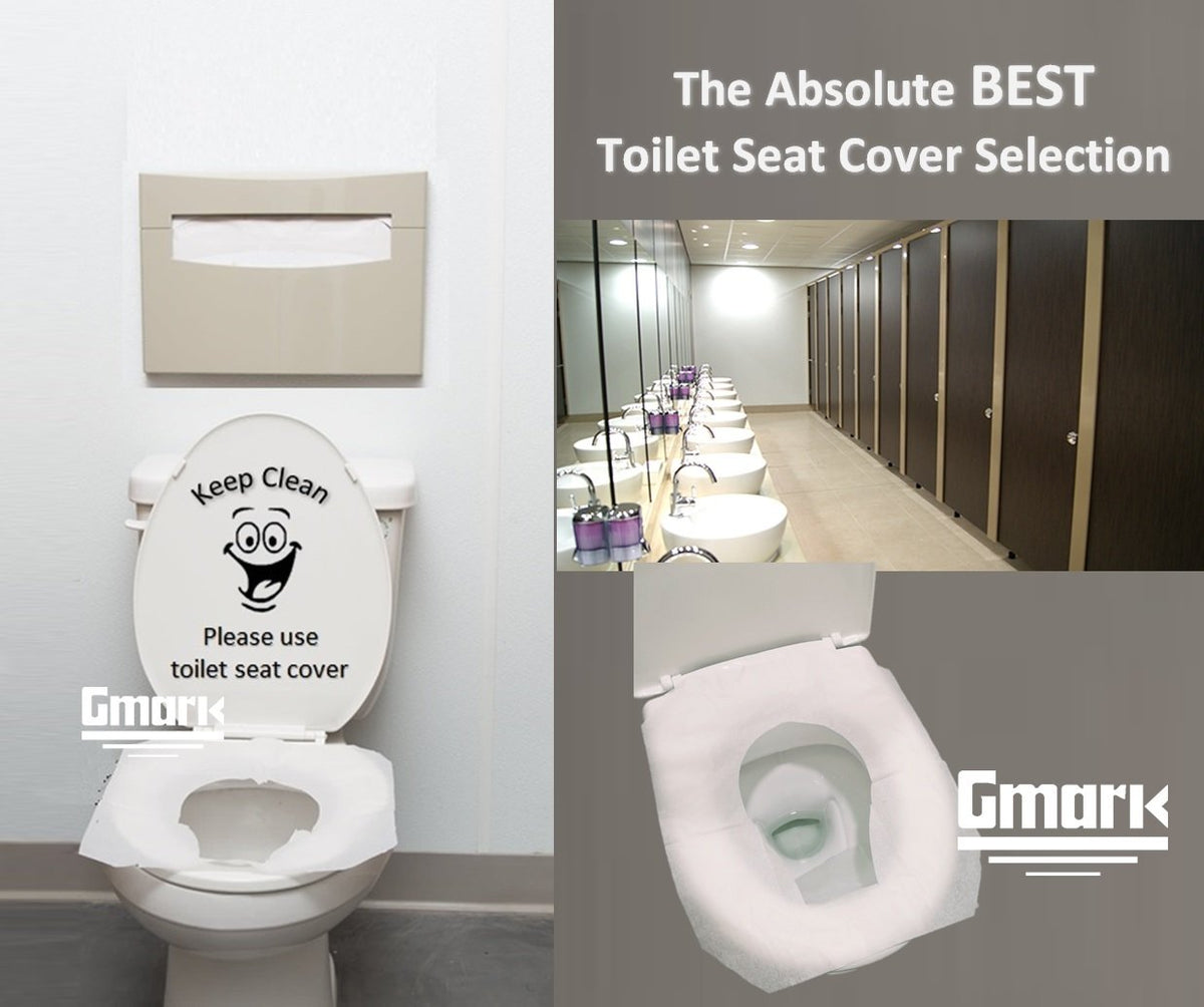 Gmark Paper Toilet Seat Covers - Thick Strength 100% Virgin Paper Disposable Half-Fold Toilet Seat