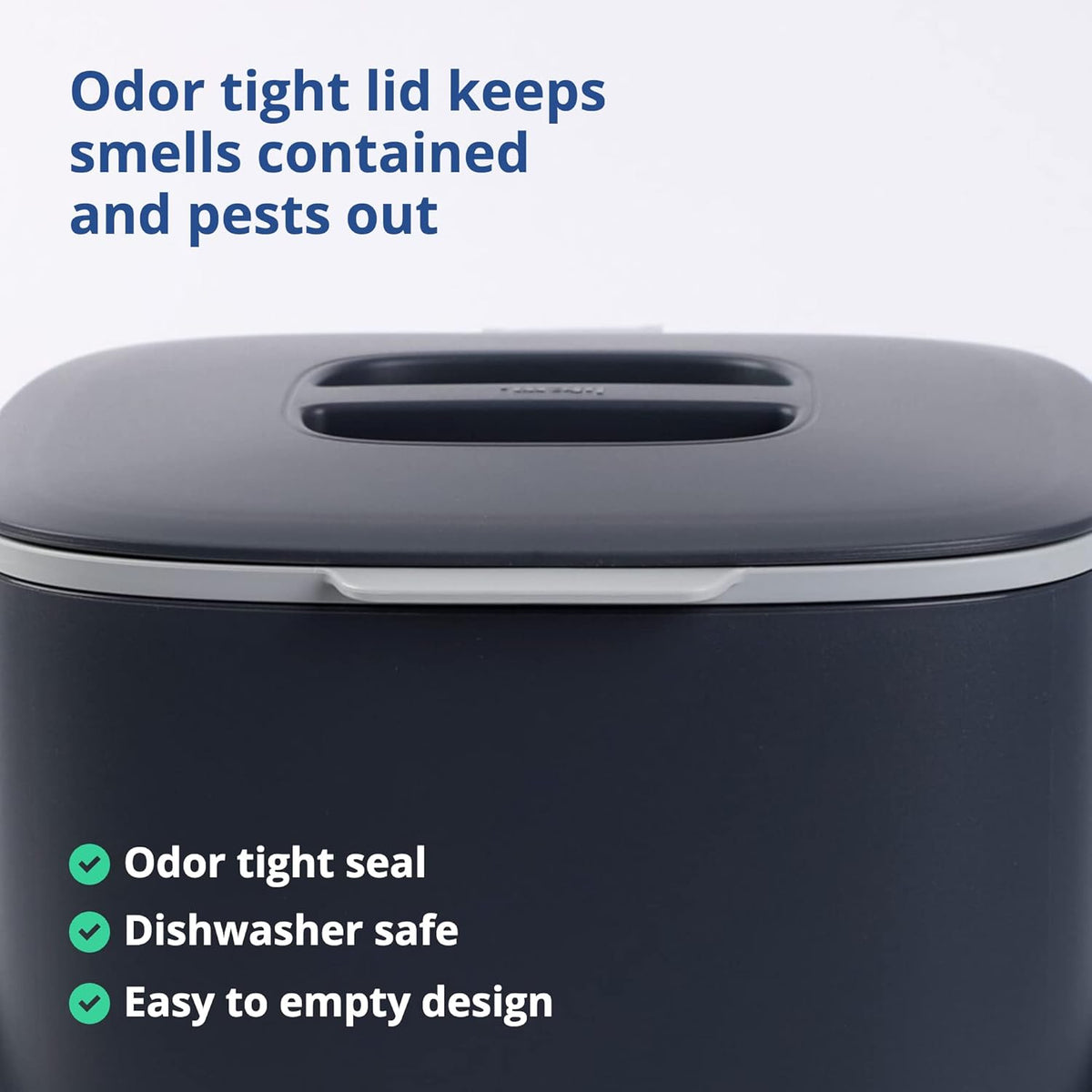 Blue Ginkgo Kitchen Compost Bin [2.6L / 0.69 GAL] – Filter-Free, Odor-Tight Countertop Food Waste