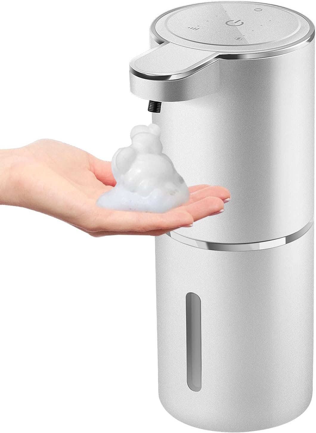 Automatic Foaming Soap Dispenser,4-Level Adjustable Foam, Wall Mount, USB Rechargeable,12.8oz/