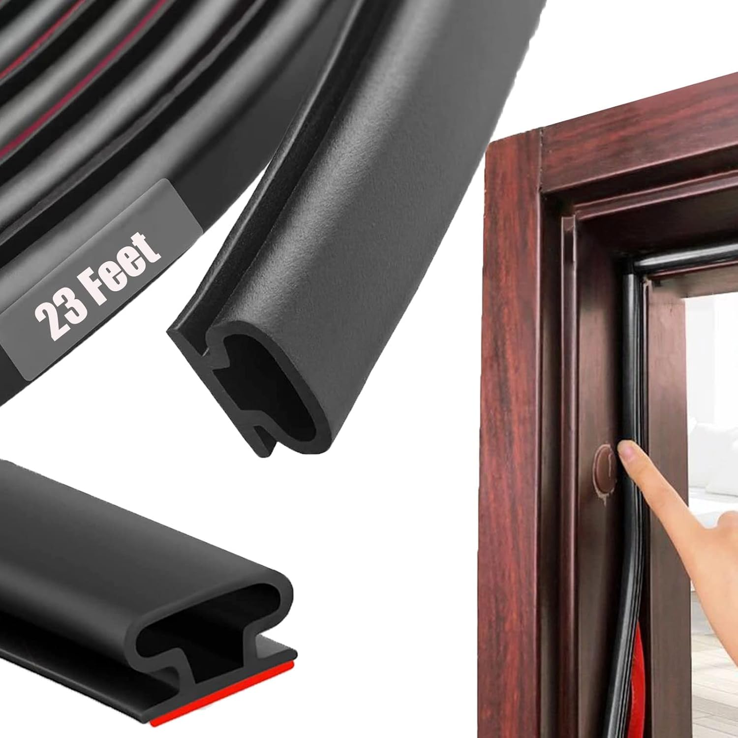 Black Rubber Weather Stripping Door Seal Strip, D Shape Door Rubber Weather Seal Strip