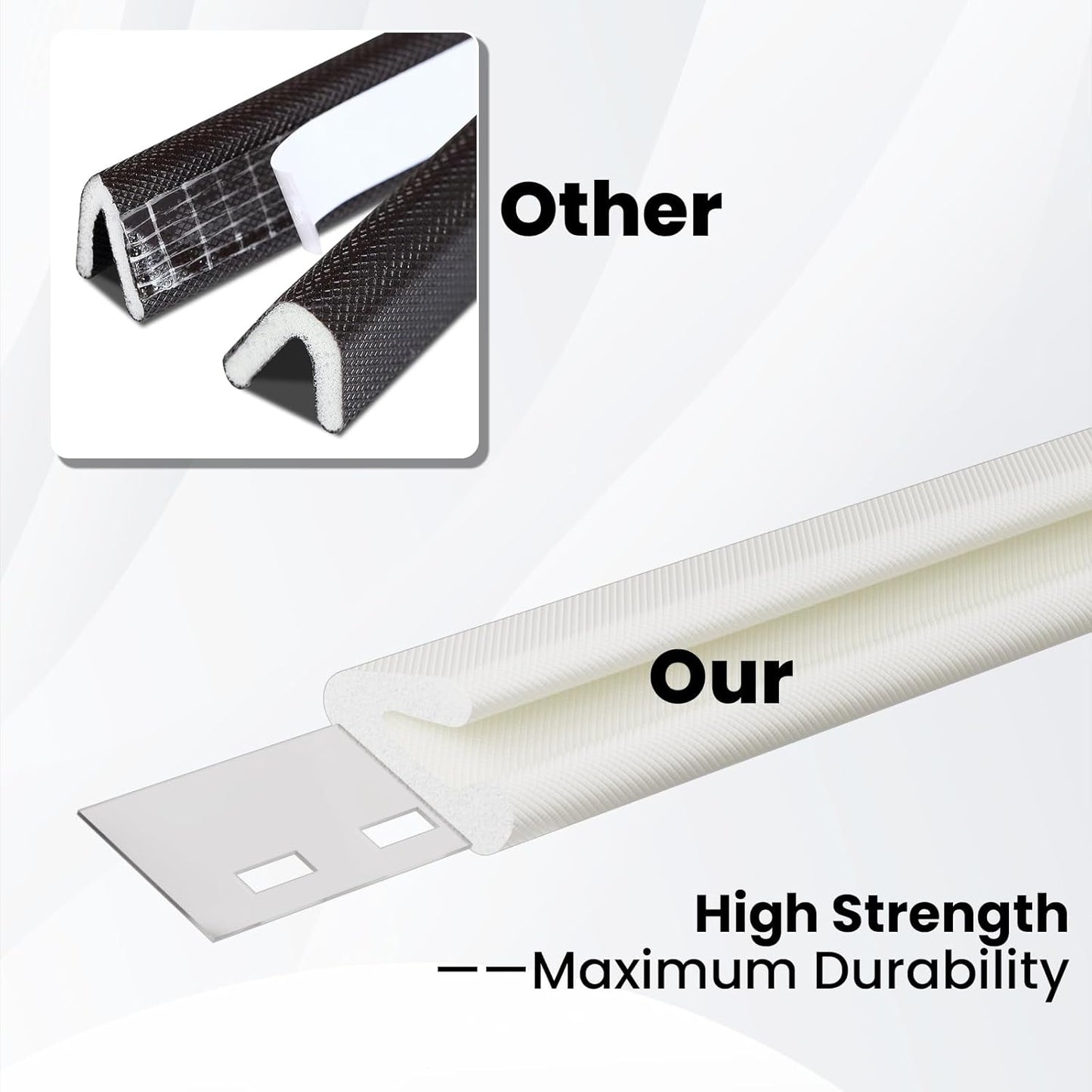 V Shape Foam Weather Stripping Door Frame Seal Strip 33FT White, Draft Stopper, Insulation Winter