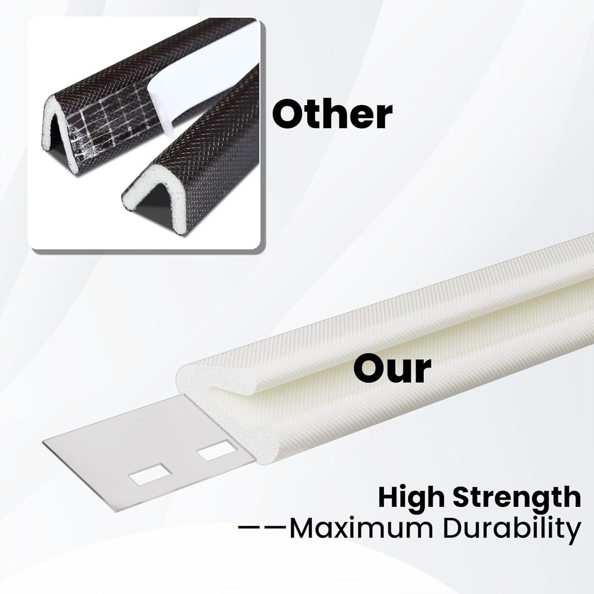 V Shape Foam Weather Stripping Door Frame Seal Strip 19.7FT Brown, Draft Stopper, Insulation
