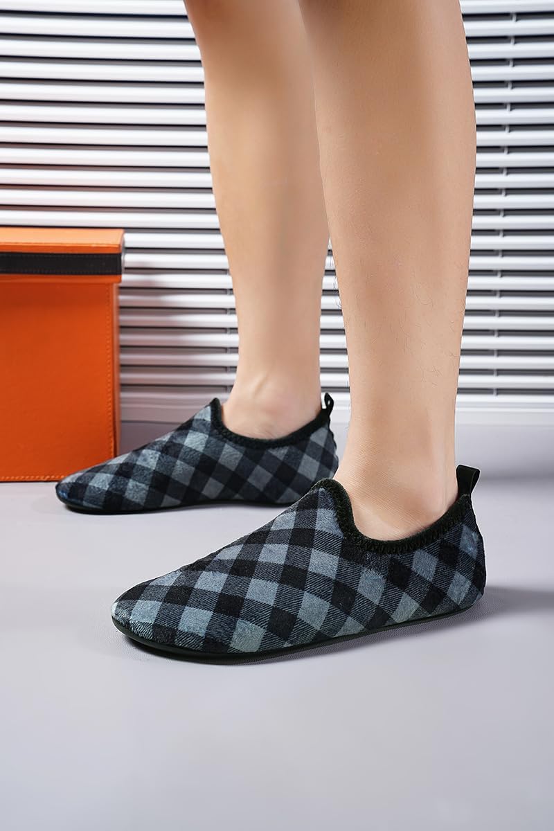 Adult Indoor House Slippers Socks Lightweight Non Slip Grip House Home Shoes for Women Men