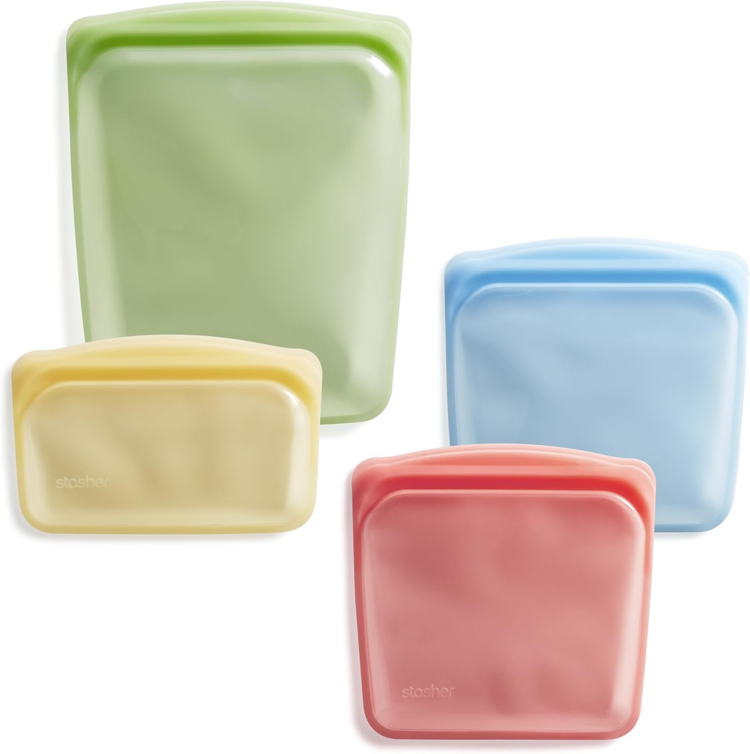 Stasher Premium Silicone Reusable Food Storage Bags, 4-Pack, Multi, Multi-Use Food Storage Bags