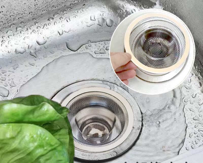 8PCS Metal Mesh Kitchen Sink Strainer, 3.54" Stainless Steel Slop Basket Filter Trap, Mesh Sink