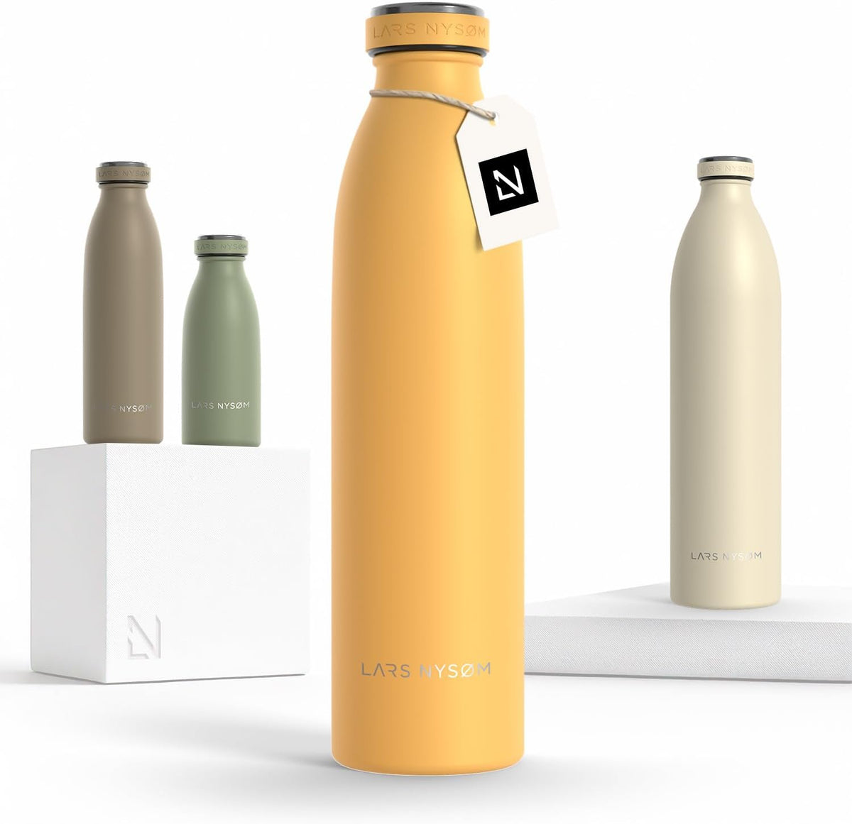 LARS NYSØM Stainless Steel Insulated Water Bottle 12oz 17oz 25oz 34oz 51oz | Insulated Thermo Flask