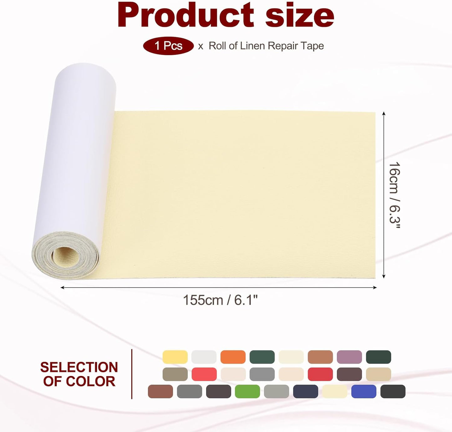 PATIKIL Leather Patches Tape for Furniture, 6.3 x 61 Inch Self Adhesive Vinyl Leather Repair Kit