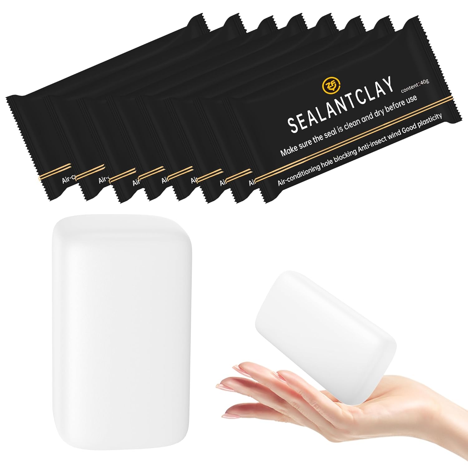 Quick Mending Mud & Waterproof White Sealant Putty (Pack of 8) - Ideal for Sealing: Air