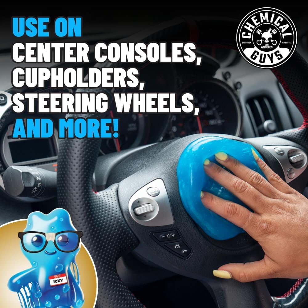 Chemical Guys Sticky Icky Car Cleaning Gel, Green Apple Scent - Detailing Gel for Vents, Keyboards