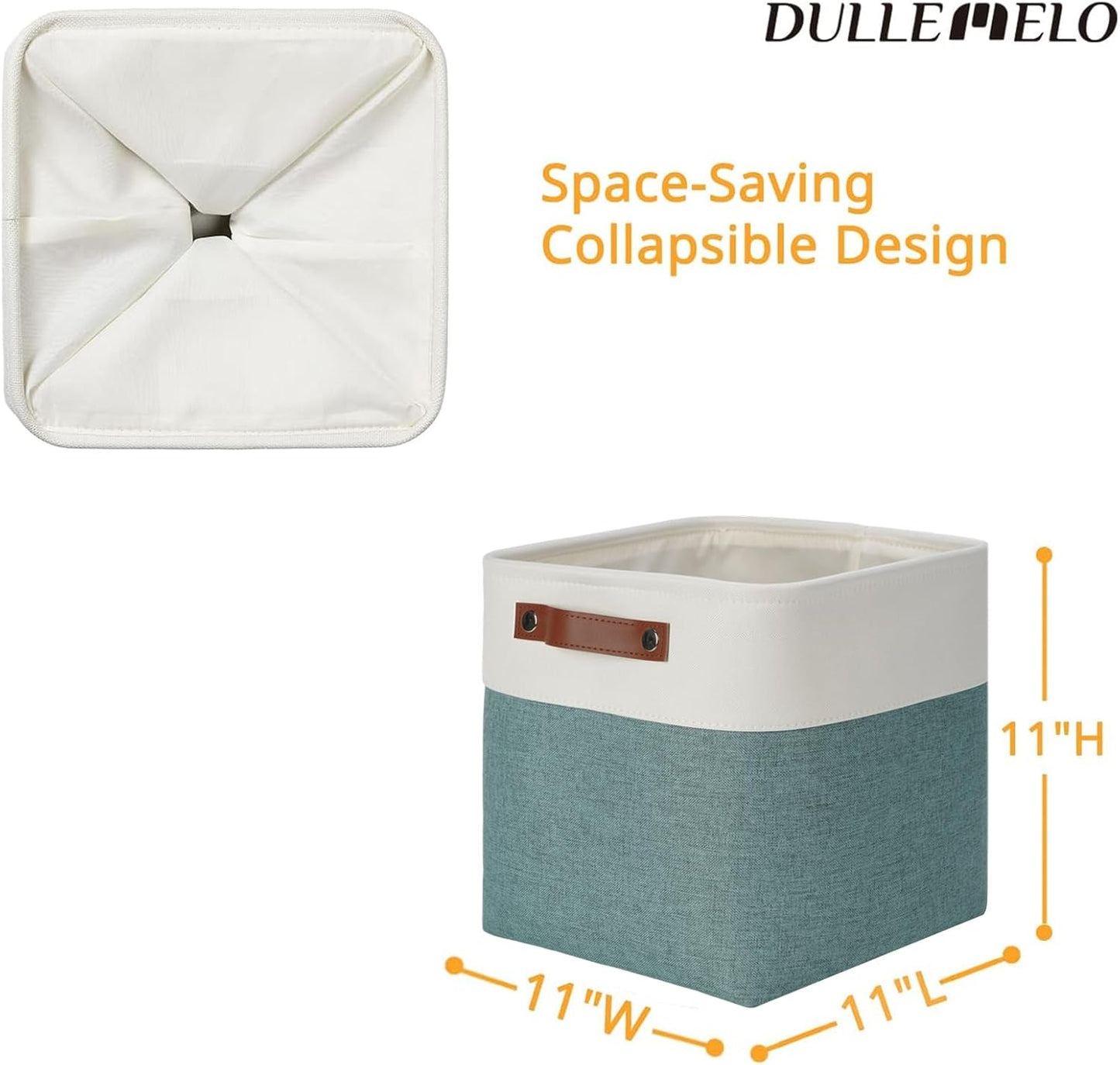 DULLEMELO 11x11 Cube Storage Bins for Organizer, Foldable Cube Storage Bins for Organizing Home