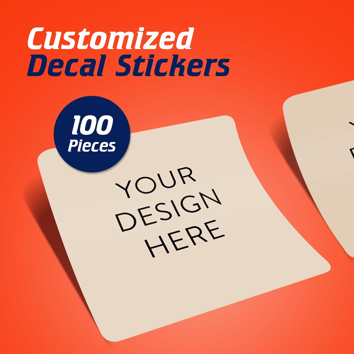 100 Custom Vinyl Stickers - Upload Your own Image, Text, Design, Logo - Personalized Logo Labels