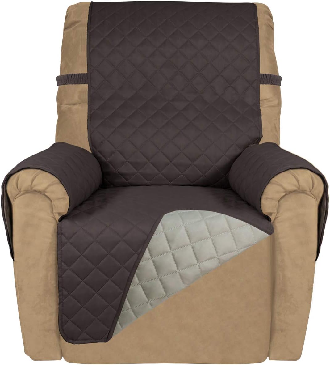 PureFit Reversible Quilted Sofa Cover, Water Resistant Slipcover Furniture Protector, Washable