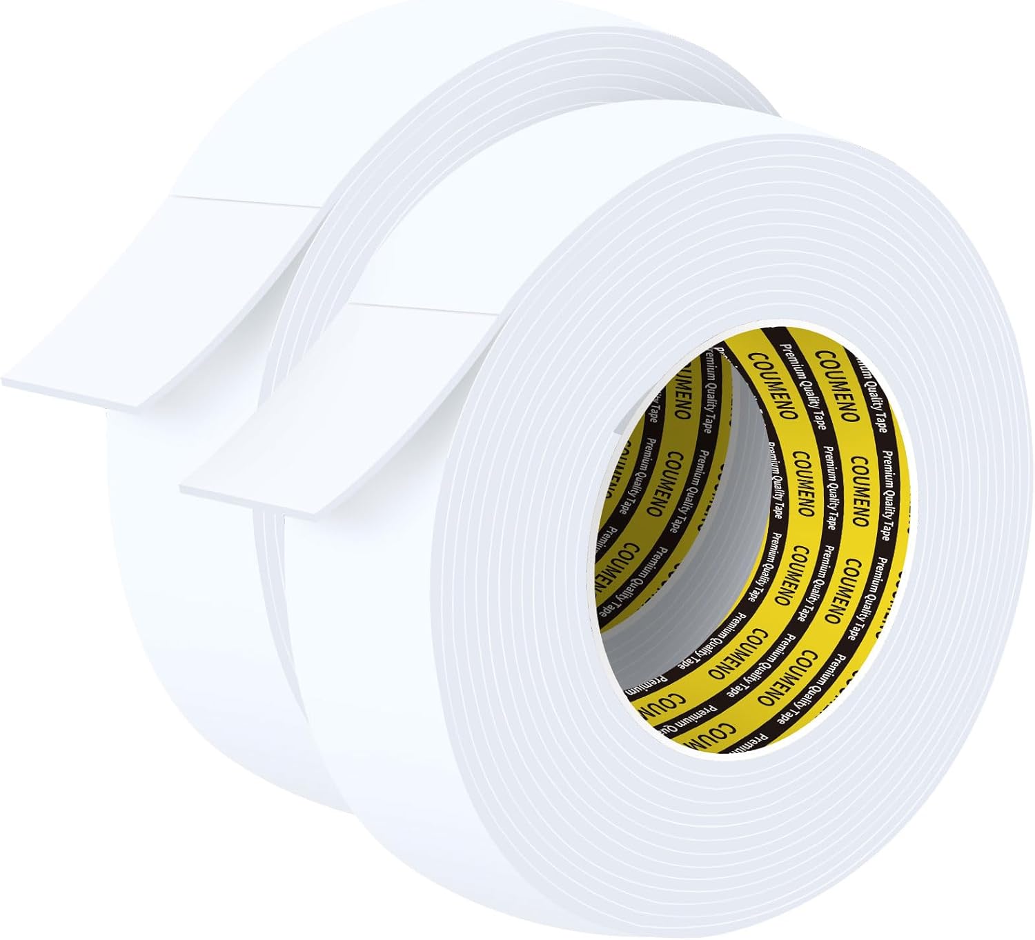 2 Pack Single-Sided Adhesive White Foam Tape 1.2inX16.4FT Single-Sided Sealing Strip Foam Pad
