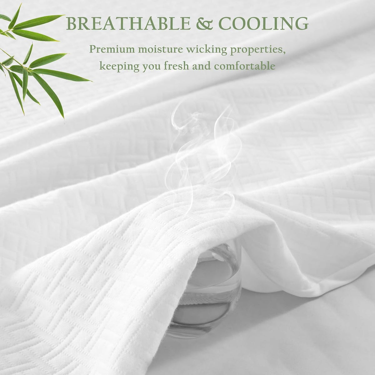 100% Waterproof Twin XL Mattress Protector, Breathable Bamboo Rayon Mattress Cover with 8”-21” Deep