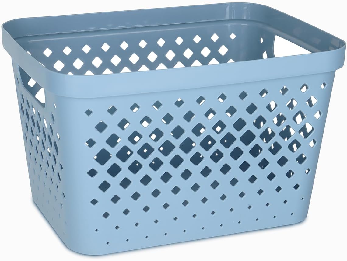 Glad Plastic Storage Basket Set, Value Pack of 6 | Open Storage Bins for Shelves, Bathroom, Pantry