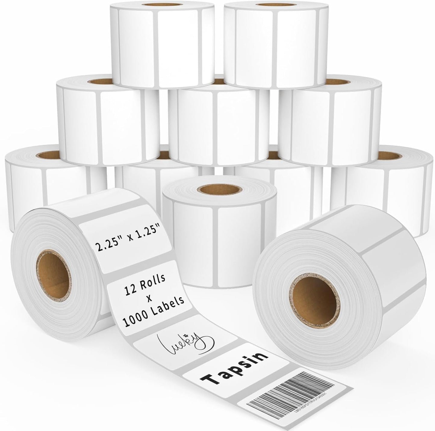 Thermal Labels 2.25 x 1.25, Adhesive Label Stickers 12 Rolls 12000 Label Papers for Barcode, FNSKU