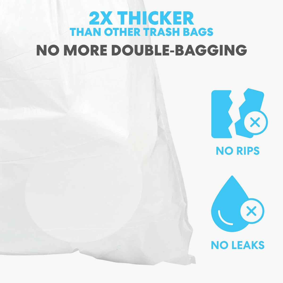 SIMPLI-MAGIC 8 Gallon Drawstring Trash Bags, 120 Pack – Tall Kitchen Garbage Bags, Custom Made with