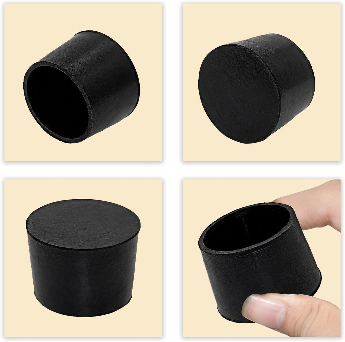Flyshop 4 Pieces 40mm Rubber Chair Leg Caps Round, Non-Slip Protective Caps for Chair Legs, Floor