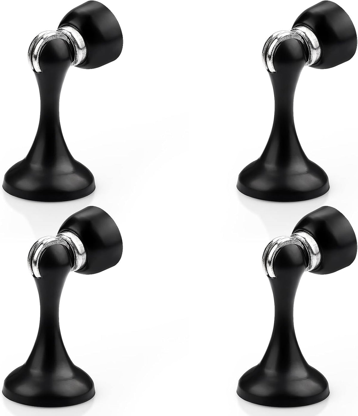 Probrico Black Magnetic Door Stoppers for Bottom of Door, Stainless Steel Magnet Door Catch Door