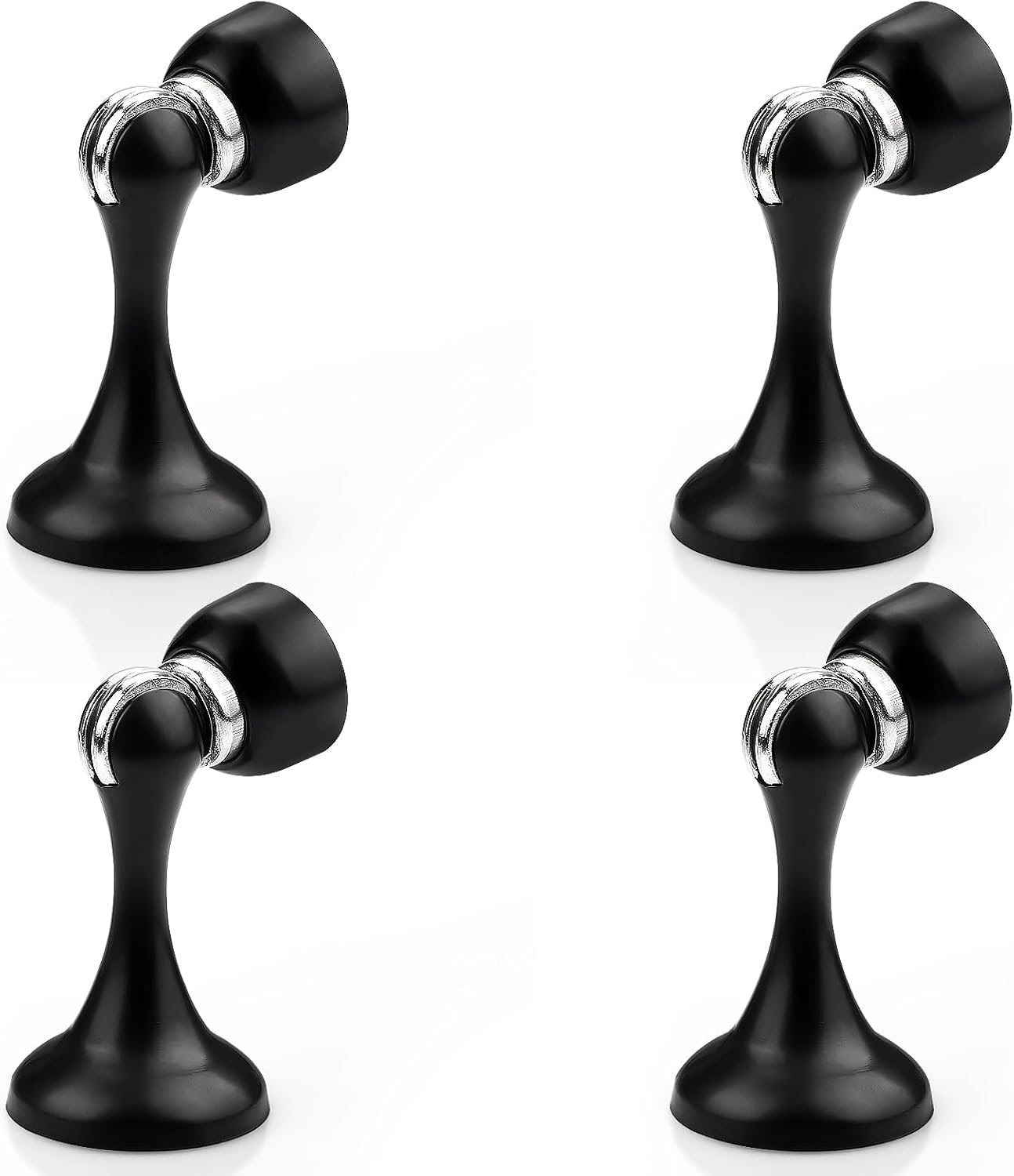 Probrico Black Magnetic Door Stoppers for Bottom of Door, Stainless Steel Magnet Door Catch Door