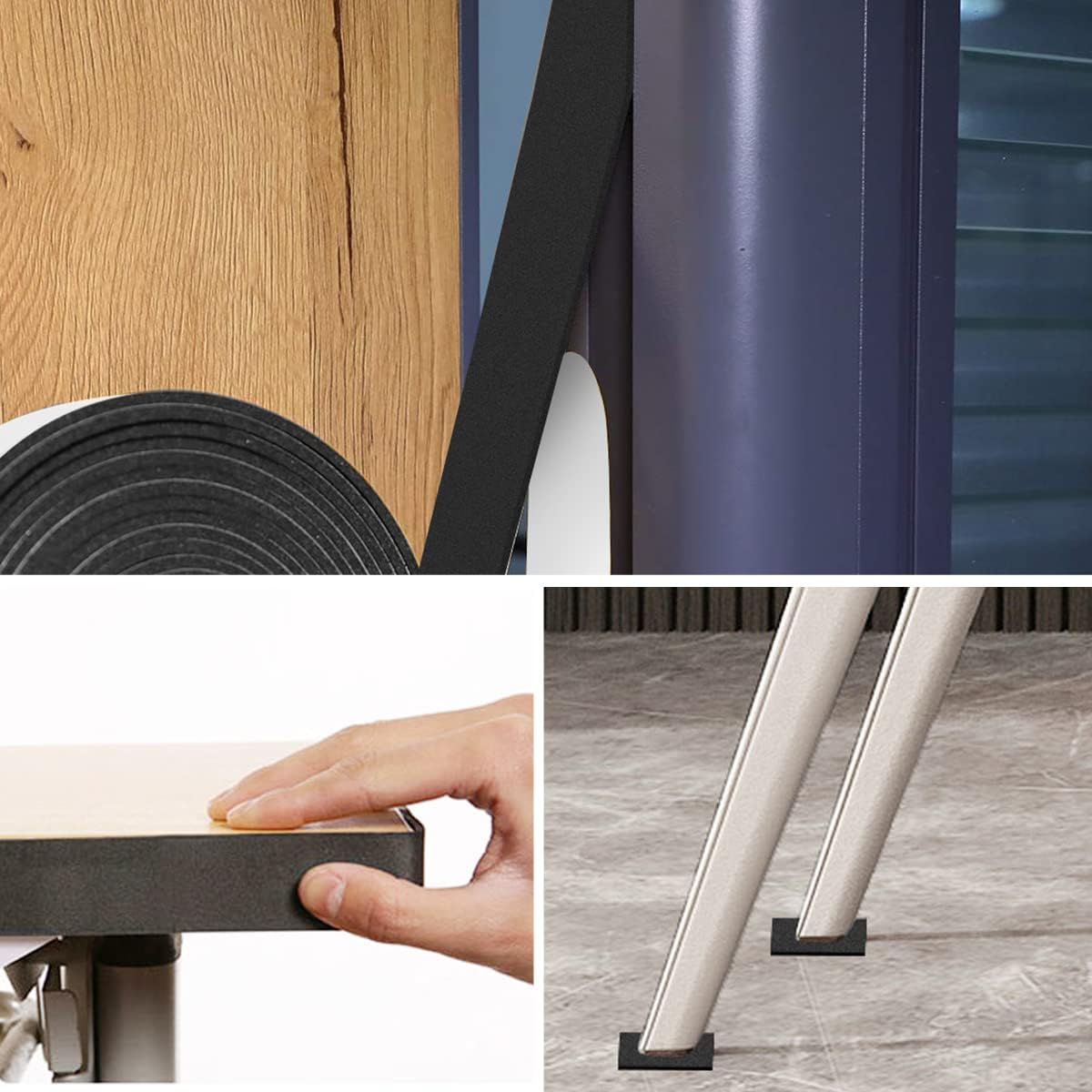 2 Rolls Weather Stripping Door Seal, 1''W x 1/16'' T Foam Tape Single Sided, Adhesive Closed Cell
