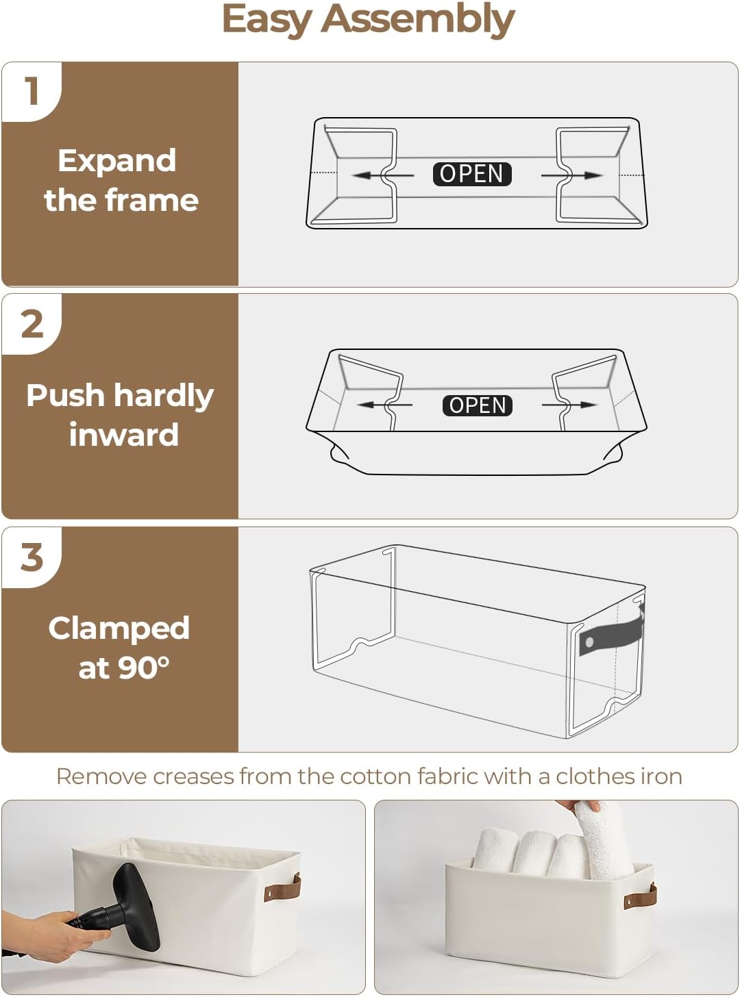 StorageWorks Narrow Storage Bins, Small Basket for Closet and Shelves, Rectangular Fabric Organizer