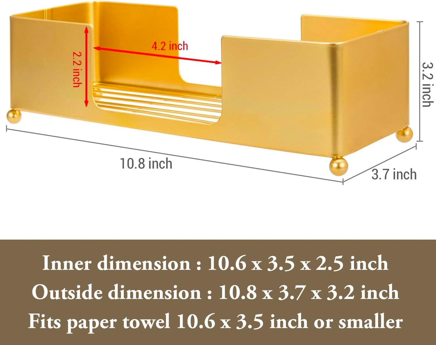 MyGift Gold Paper Towel Holder, Toilet Paper Towel Dispenser for Bathroom, C fold Paper Towel