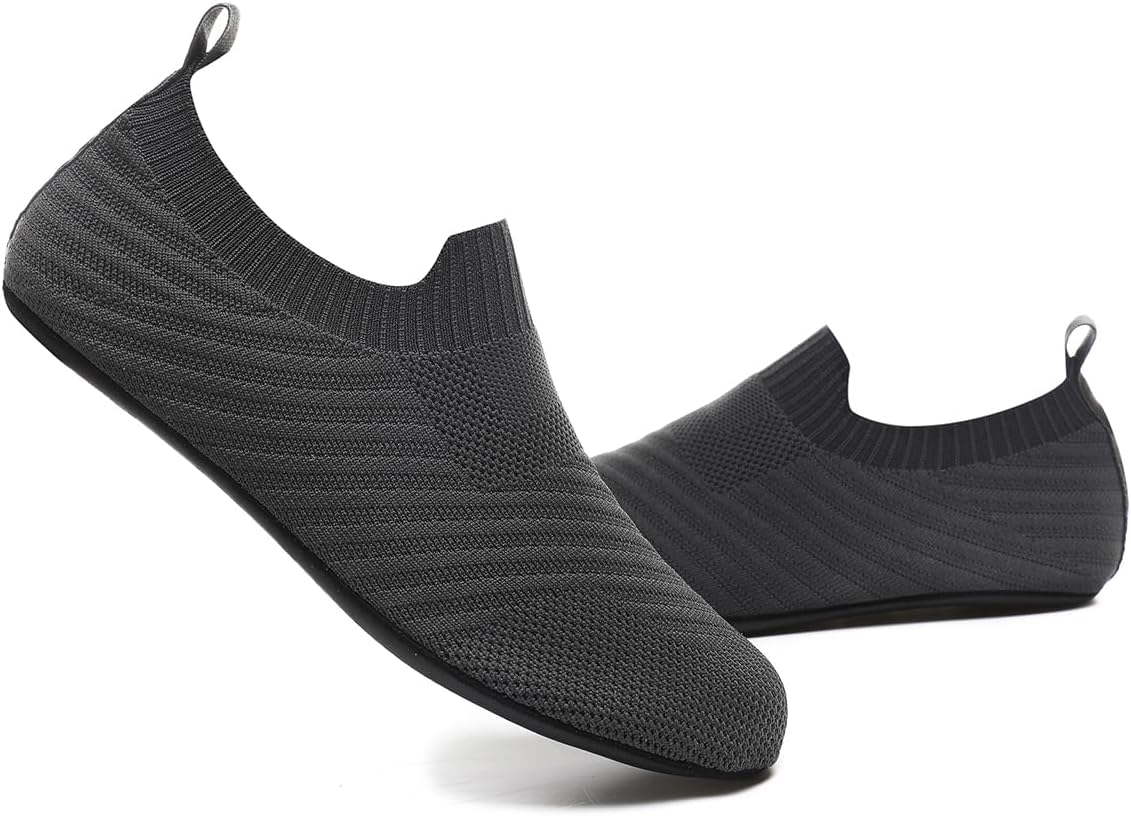 QZKDM Lightweight Slip on Grip Indoor House Slippers Barefoot Non Slip Home Exercise Yoga Shoes for