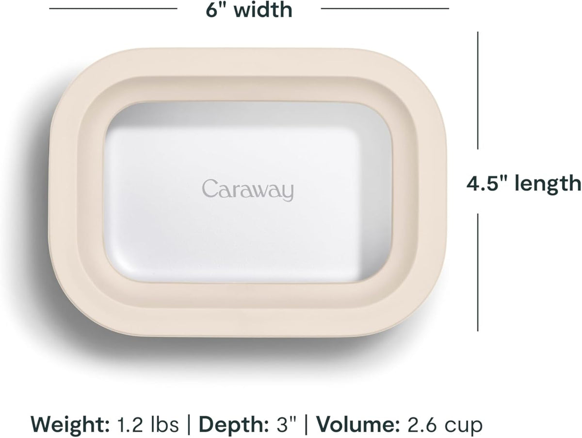 Caraway 6pc Glass Food Storage Set - 2.6 Cup Storage Containers For Food (6) - Non-Toxic